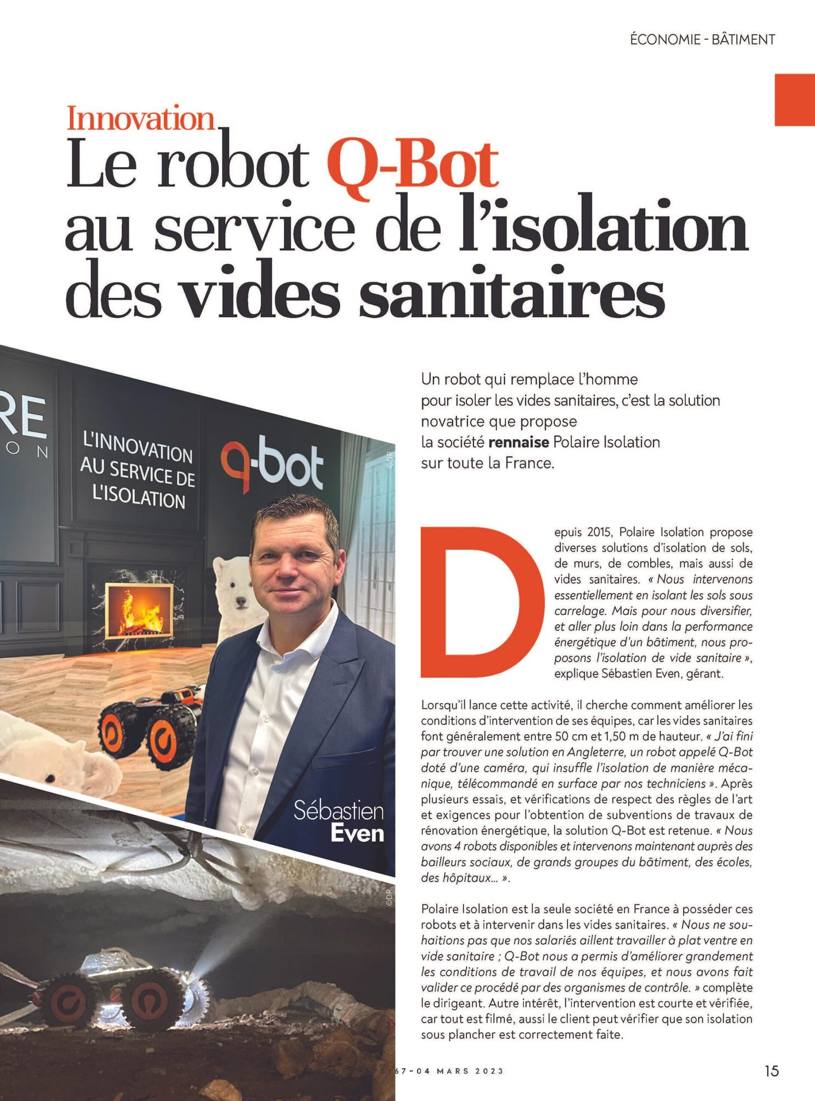 Le robot Q-Bot au service de l’isolation des vides sanitaires